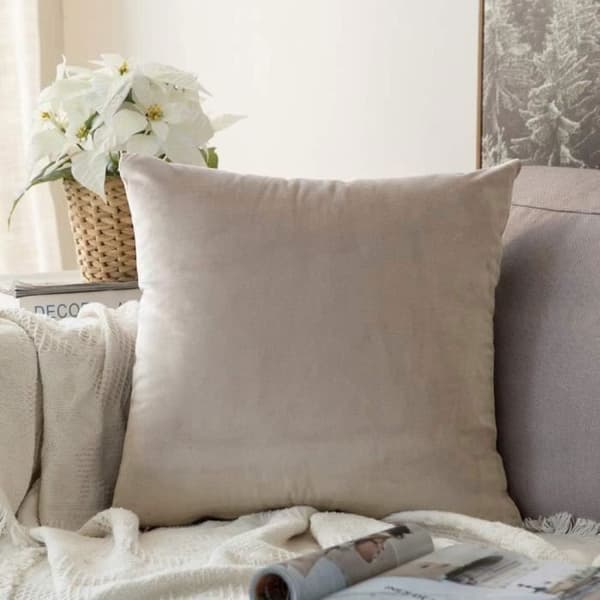 Set med 2 dekorativa kuddfodral i sammet Soffa Örngott Super Smidig Bekväm dekoration 40X40CM Grå