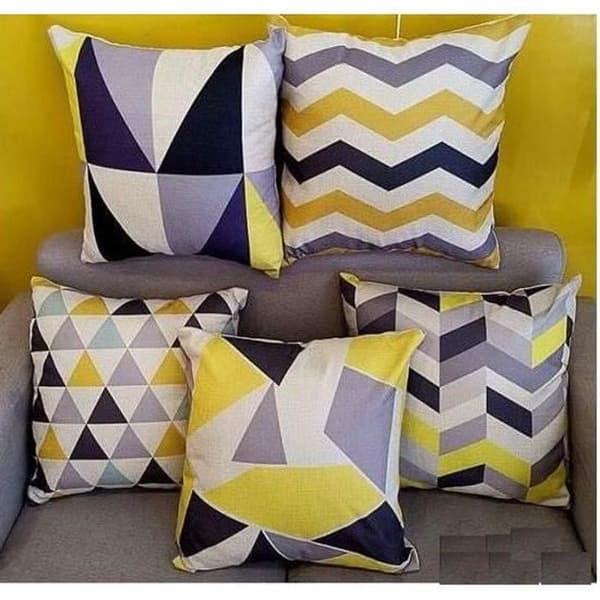 5 ST Kuddfodral för dekorativ soffa Örngott Kuddfodral i linne för fyrkantig dekoration Bäddsoffa 45 x 45 cm