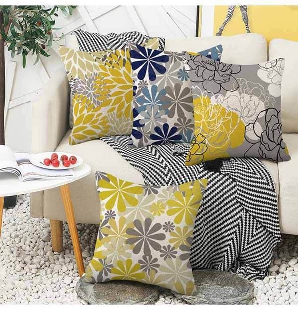 Kuddfodral, Set med 4 Linne Soffa Örngott Boho Mönster för Hem Vardagsrum Sovrum Heminredning 45x45cm