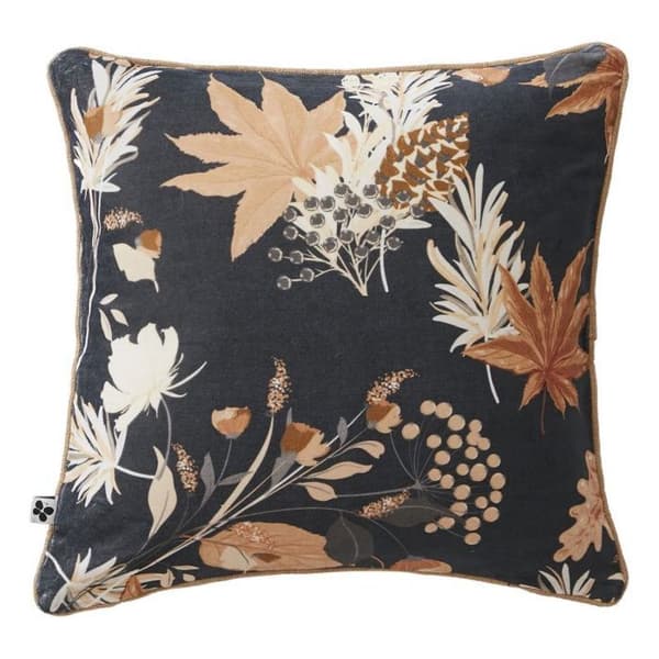 Avtagbart tryckt kuddfodral 45 x 45 cm &amp; 40 x 60 cm "Hazel" bomullssammet - fylld kudde 45 x 45 cm