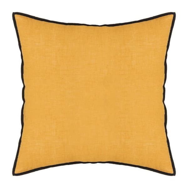 Bomull och linnekudde med avtagbart överdrag "Linah" 45 x 45 cm Atmosphera - Linah Ochre