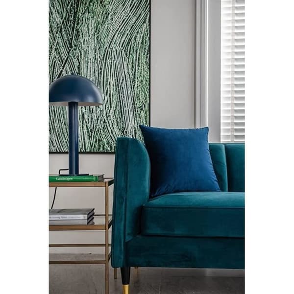 Set med 2 Soft Blue Velvet Square Örngott 60x60cm för heminredning