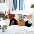 Miniatyrbild 3 av 6: Set med 4 linnekuddfodral Moderna Boho soffkuddar abstrakt mönster för utomhuskuddfodral i sovrummet 45x45cm