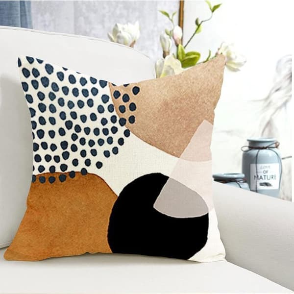 Set med 4 linnekuddfodral Moderna Boho soffkuddar abstrakt mönster för utomhuskuddfodral i sovrummet 45x45cm