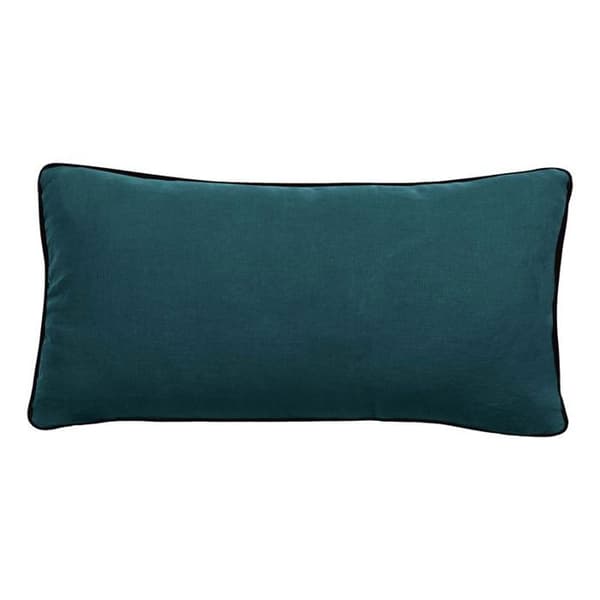 Kuddfodral i tvättat linne - Foder i tvättat bomull - Svart flätfinish "Prélude" Sydvind - Prélude Jay - 55 x 110 cm