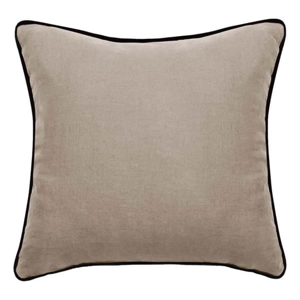 Kuddfodral i tvättat linne - Foder i tvättat bomull - Svart flätfinish "Prélude" Sydvind - Prélude hampa - 80 x 80 cm