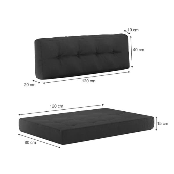 Vicco pallkuddset, antracit, 2 delar