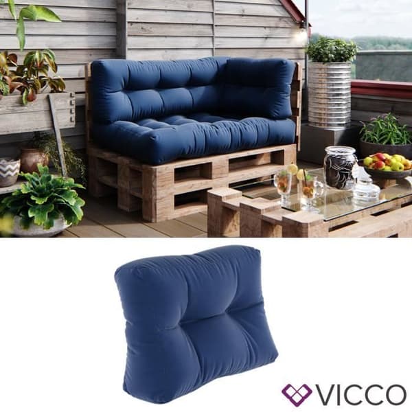 Vicco set med blå snöflinga sidokuddar