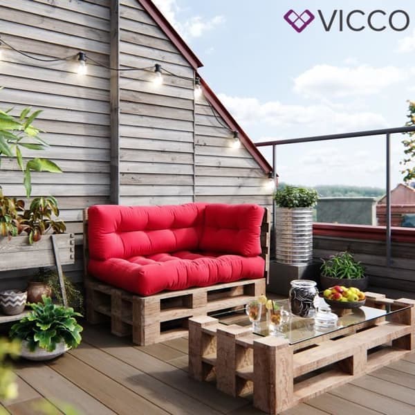 Vicco röd snöflinga sittdyna