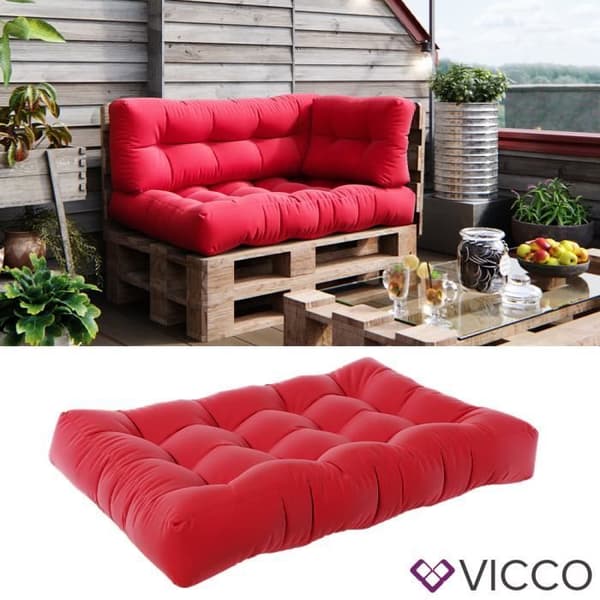 Vicco röd snöflinga sittdyna