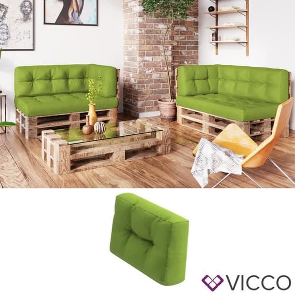 Vicco set med gröna snöflinga sidokuddar