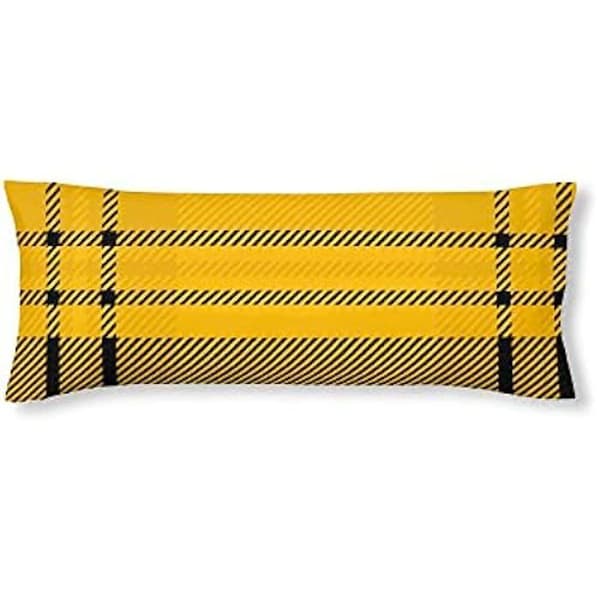 100 % bomull Hufflepuff kuddfodral för 90x190 säng - BL BELUM - Gul - Rutar