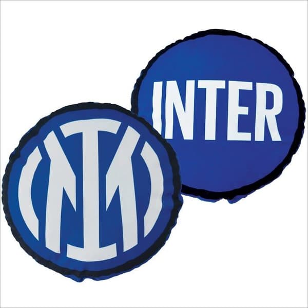 Hermet Kudde - 9330 040 I001 - Inter F.C Rund Dekorkudde | Svart Blå | Officiell produkt