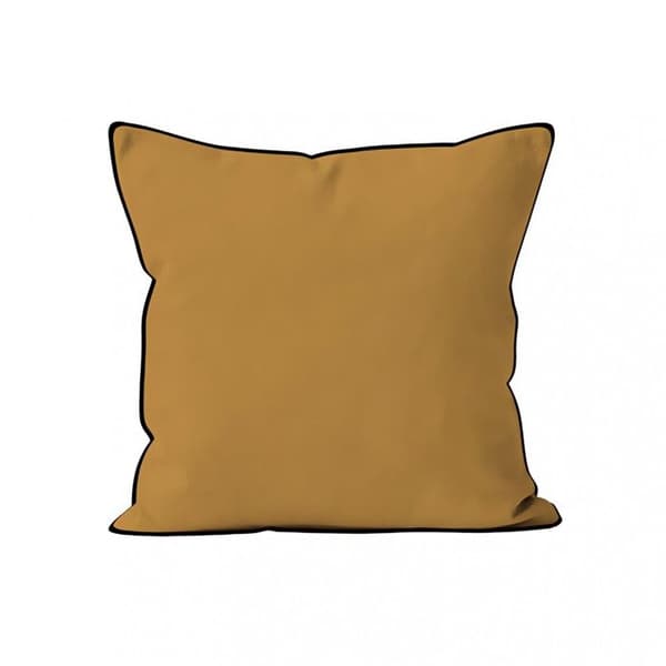 Tvättad mikrofiberkudde 40x40 cm BOHEME senap, av Soleil d'Ocre