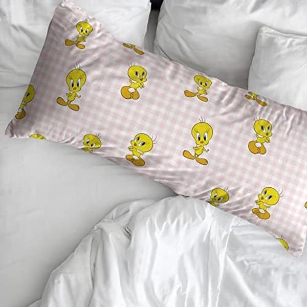 Funda de almohada - BL BELUM - Tweety Vichy Pink - 100 % bomull - Rektangulär - Flerfärgad