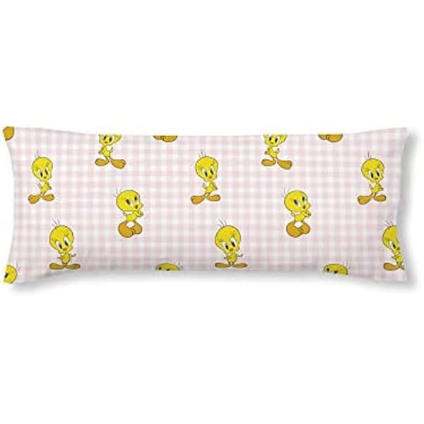 Funda de almohada - BL BELUM - Tweety Vichy Pink - 100 % bomull - Rektangulär - Flerfärgad