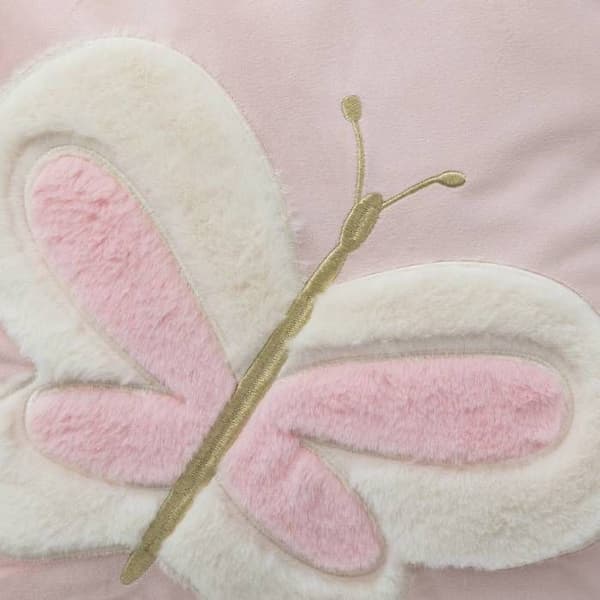 Barnkudde "Papillon" 39x39cm rosa - Atmosphera inredningsskapare - Rosa