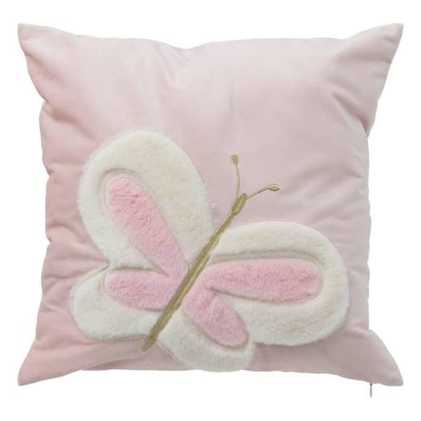 Barnkudde "Papillon" 39x39cm rosa - Atmosphera inredningsskapare - Rosa