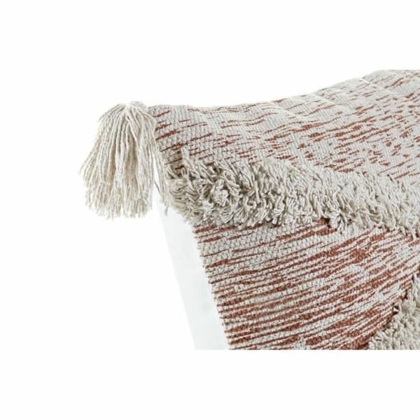 kudde 60 x 10 x 30 cm beige orange fransar