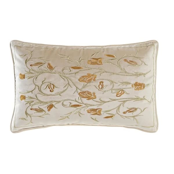 gyllene kudde 50 x 10 x 30 cm blommor