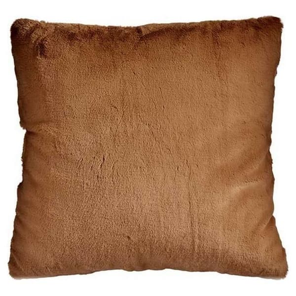 kudde med brunt hår i syntetläder (60 x 2 x 60 cm)