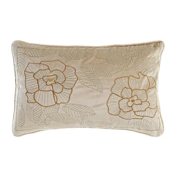 gyllene kudde 50 x 10 x 30 cm blommor