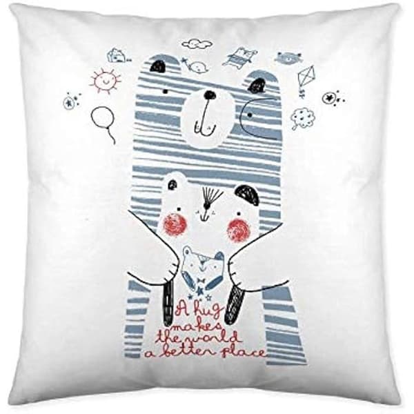 Kuddfodral - COOL KIDS - Daddy Bear - 50 x 50 cm - Flerfärgad - Barnstil