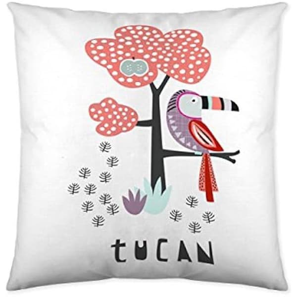 Kuddfodral - COOL KIDS - Tukkan - 50 x 50 cm - Flerfärgad - Barnstil