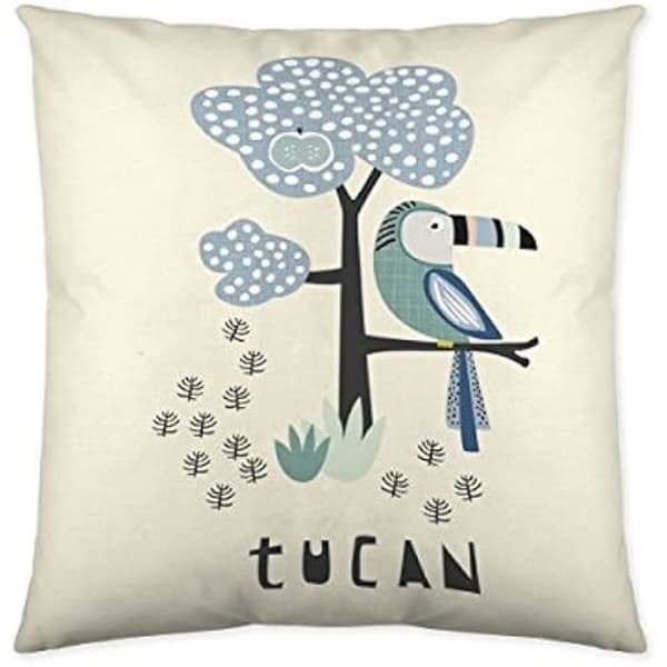Kuddfodral - COOL KIDS - Tukkan - 50 x 50 cm - Flerfärgad - Barnstil