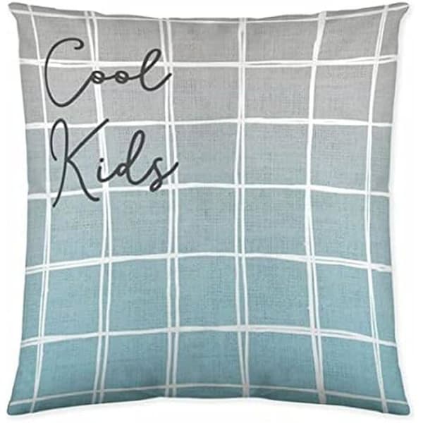 Kuddfodral - COOL KIDS - Blå - 50 x 50 cm - Fyrkantig - Vanlig
