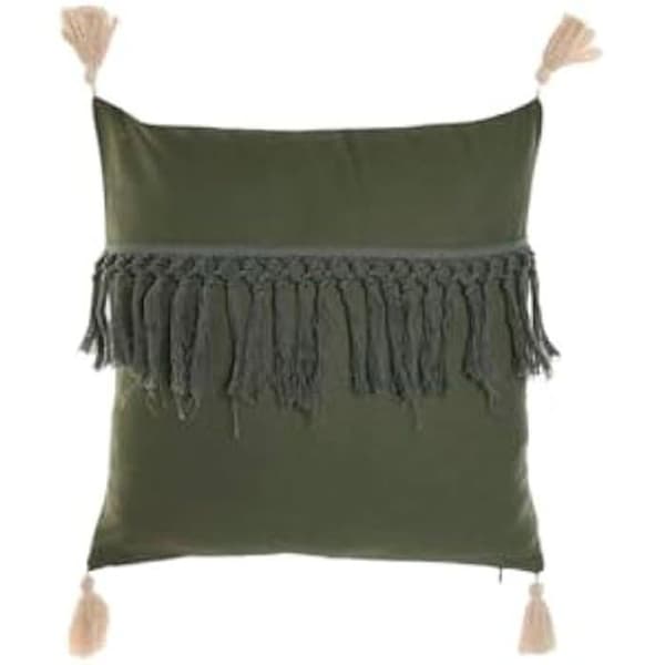 Kudde - HOME ESPRIT - Grön - 45 x 45 cm - Flerfärgad - Modern design