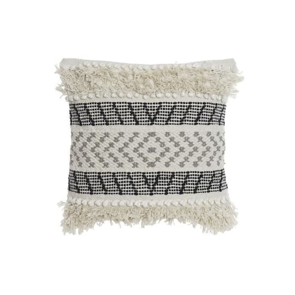 kudde svart beige 45 x 10 x 45 cm boho