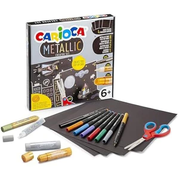 Spelbox Metallisk Pop-Up - CARIOCA - Carioca 92940 - Svart - Guld - Silver