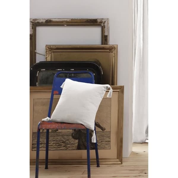 Avtagbar kudde med pom pom Gaze av bomull 40 x 40 cm GAIA färg Chantilly