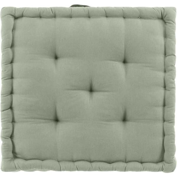 Golvkudde 50 x 50 x 10 cm bomull/polyester återvunnen grs twily Salvia