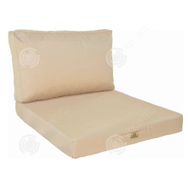 INN Tvådelad kudde stol kudde 60x60x8cm stol kudde trädgård stol kudde avtagbar klädsel utomhus kudde beige fyrkantig