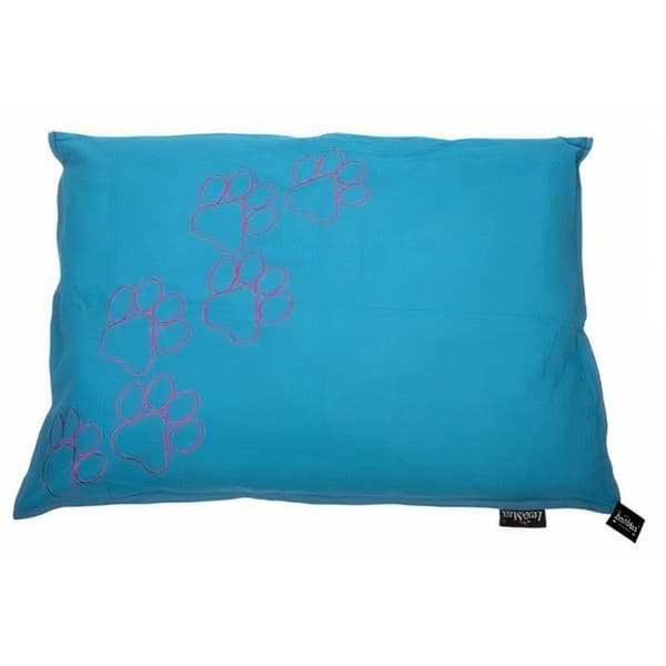Lex &amp; Max hundkudde Happy Feet 70 x 100 cm bomull aqua