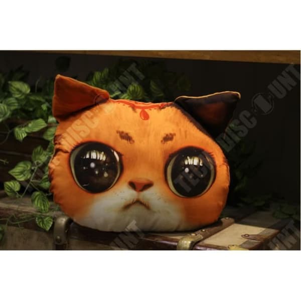 TD® Rolig 3D Cat Print Kudde Kreativ Söt Plysch Doll Present Mjuk Kattmatta Färg: Orange Kattunge