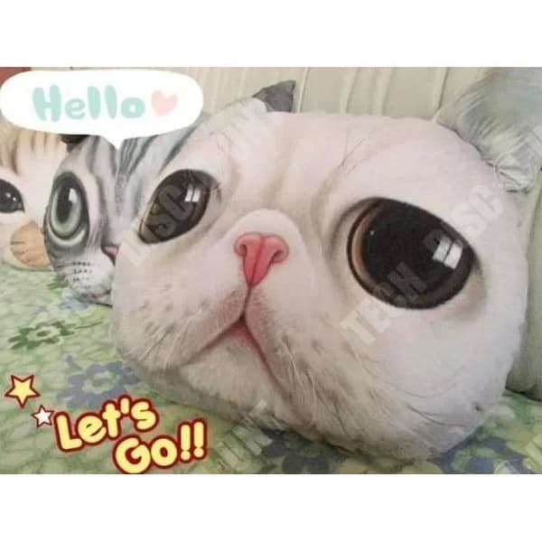 TD® Rolig 3D Cat Print Kudde Kudde Kreativ Söt Fylld Docka Present Heminredning 13698