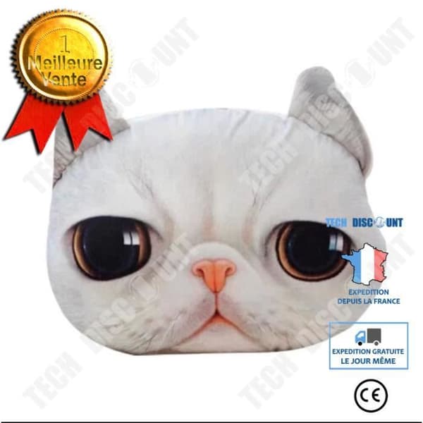 TD® Rolig 3D Cat Print Kudde Kudde Kreativ Söt Fylld Docka Present Heminredning 13698