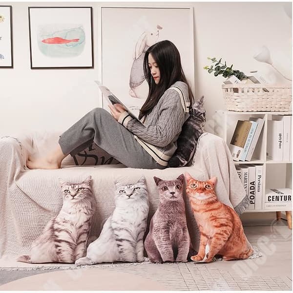 TD® 3D Cat Print Creative Cushion Söt plyschleksak presenthem