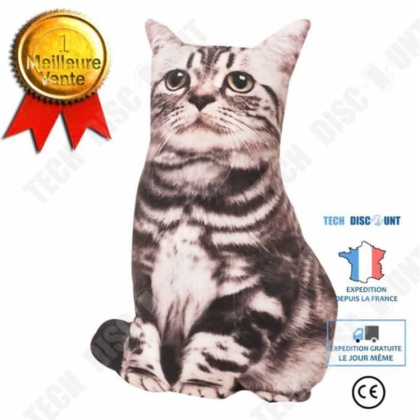 TD® 3D Cat Print Creative Cushion Söt plyschleksak presenthem