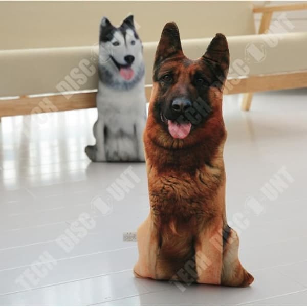 TD® Funny 3D Dog Print Kudde Kreativ Söt Plysch Doll Present Hem Fordons Kudde Färg: brun hund