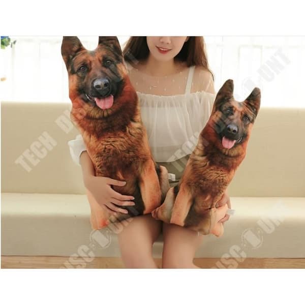 TD® Funny 3D Dog Print Kudde Kreativ Söt Plysch Doll Present Hem Fordons Kudde Färg: brun hund