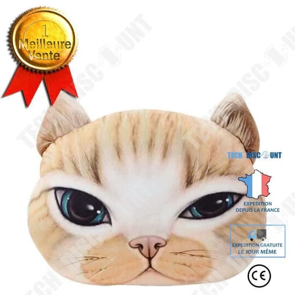 TD® Rolig 3D Cat Print Kudde Kudde Kreativ Söt Fylld Doll Present Hem