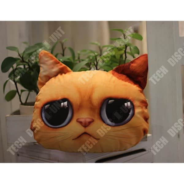 TD® Rolig 3D Cat Print Kudde Kudde Kreativ Söt Fylld Docka Present Heminredning