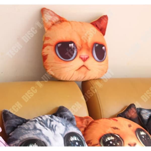 TD® Rolig 3D Cat Print Kudde Kudde Kreativ Söt Fylld Docka Present Heminredning