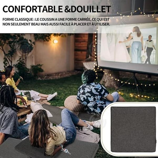 INN Kudde 60x60cm utomhus trädgård lounge kudde 8cm tjock bekväm ryggkudde med tvättbart skyddsöverdrag