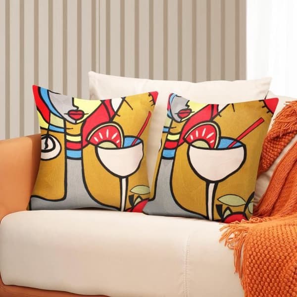 Set med 2 Kuddöverdrag 45x45 cm Broderade Art Nyssia