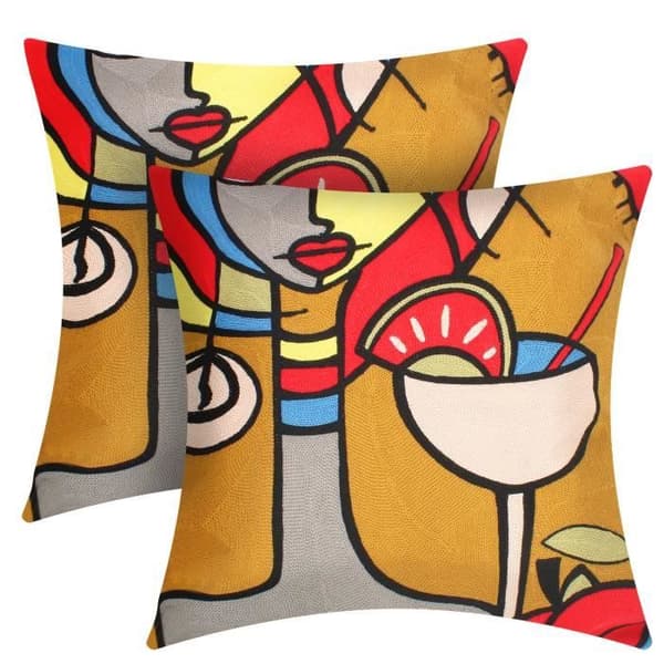 Set med 2 Kuddöverdrag 45x45 cm Broderade Art Nyssia